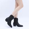 GLOBALWIN Women’s Western Charm Cowgirl Boots Mid Calf Comfy Cowboy Boots For Women With Pointed Toe(23yy07 Black3)