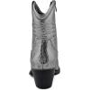 GLOBALWIN Women’s Western Charm Cowgirl Boots Mid Calf Comfy Cowboy Boots For Women With Pointed Toe(23yy07 Dark Silver)