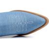 GLOBALWIN Women’s Western Charm Cowgirl Boots Mid Calf Comfy Cowboy Boots For Women With Pointed Toe(23yy07 Denim Blue)