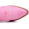 GLOBALWIN Women’s Western Charm Cowgirl Boots Mid Calf Comfy Cowboy Boots For Women With Pointed Toe(23yy07 Pink)