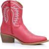 GLOBALWIN Women’s Western Charm Cowgirl Boots Mid Calf Comfy Cowboy Boots For Women With Pointed Toe(23yy07 Red)