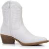 GLOBALWIN Women’s Western Charm Cowgirl Boots Mid Calf Comfy Cowboy Boots For Women With Pointed Toe(23yy07 White)