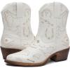 GLOBALWIN Women’s Western Charm Cowgirl Boots Mid Calf Comfy Cowboy Boots For Women With Pointed Toe(23yy15 White)