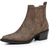 GLOBALWIN Cowboy Boots For Women Pointed Toe Pull On Chelsea Ankle Booties The Western Cowgirl Boots(23yy05 Camel)