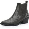 GLOBALWIN Cowboy Boots For Women Pointed Toe Pull On Chelsea Ankle Booties The Western Cowgirl Boots(23yy05 Grey)