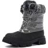 GLOBALWIN Snow Boots for Women Comfortable Winter Boots For Women Waterproof Fluffy Faux Fur Ankle Booties Water-Resistant Short Boots For Women Warm Fur Boots, Lace-Up Outdoor Shoes(21yy27 Gray)