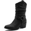 GLOBALWIN Women’s Mid Calf The Western Cowgirl Boots Fashion Cowboy Boots For Women Chunky Low Heel(19yy17 Black2)