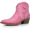 GLOBALWIN Women’s Western Boots Ankle Cowboy Boots For Women(23yy06 Pink)