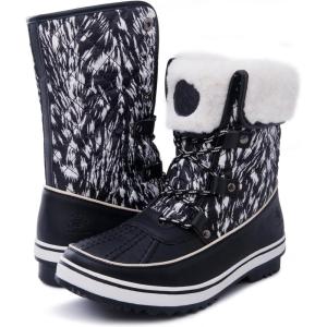 GLOBALWIN Women’s 1706 Winter Snow Boots(1706black Print)