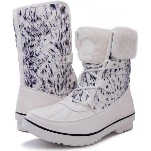 GLOBALWIN Women’s 1706 Winter Snow Boots(1706white Print)