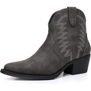 GLOBALWIN Women’s Western Boots Ankle Cowboy Boots For Women(23yy06 Grey)