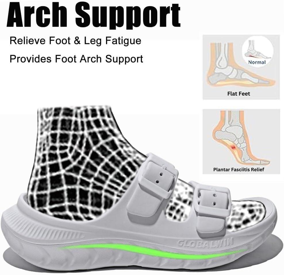 imageGLOBALWIN Recovery Slides For Women Mia Comfortable Sandals With Arch Support Indoor Outdoor Cloud Slippers Reduce Stress on Feet LightweightSs233 White