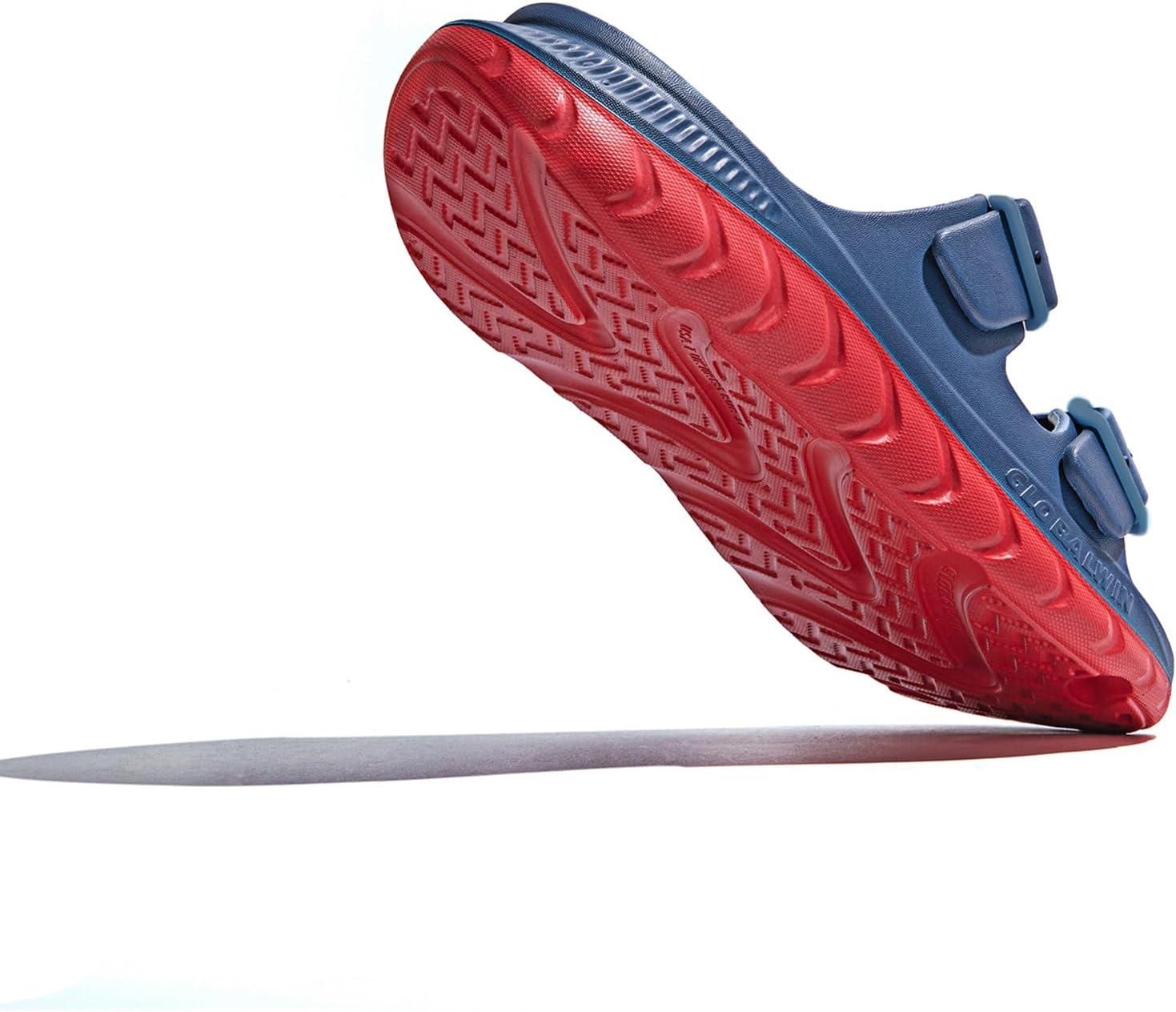 imageGLOBALWIN Recovery Slides For Women Mia Comfortable Sandals With Arch Support Indoor Outdoor Cloud Slippers Reduce Stress on Feet LightweightSs235 Blue Red