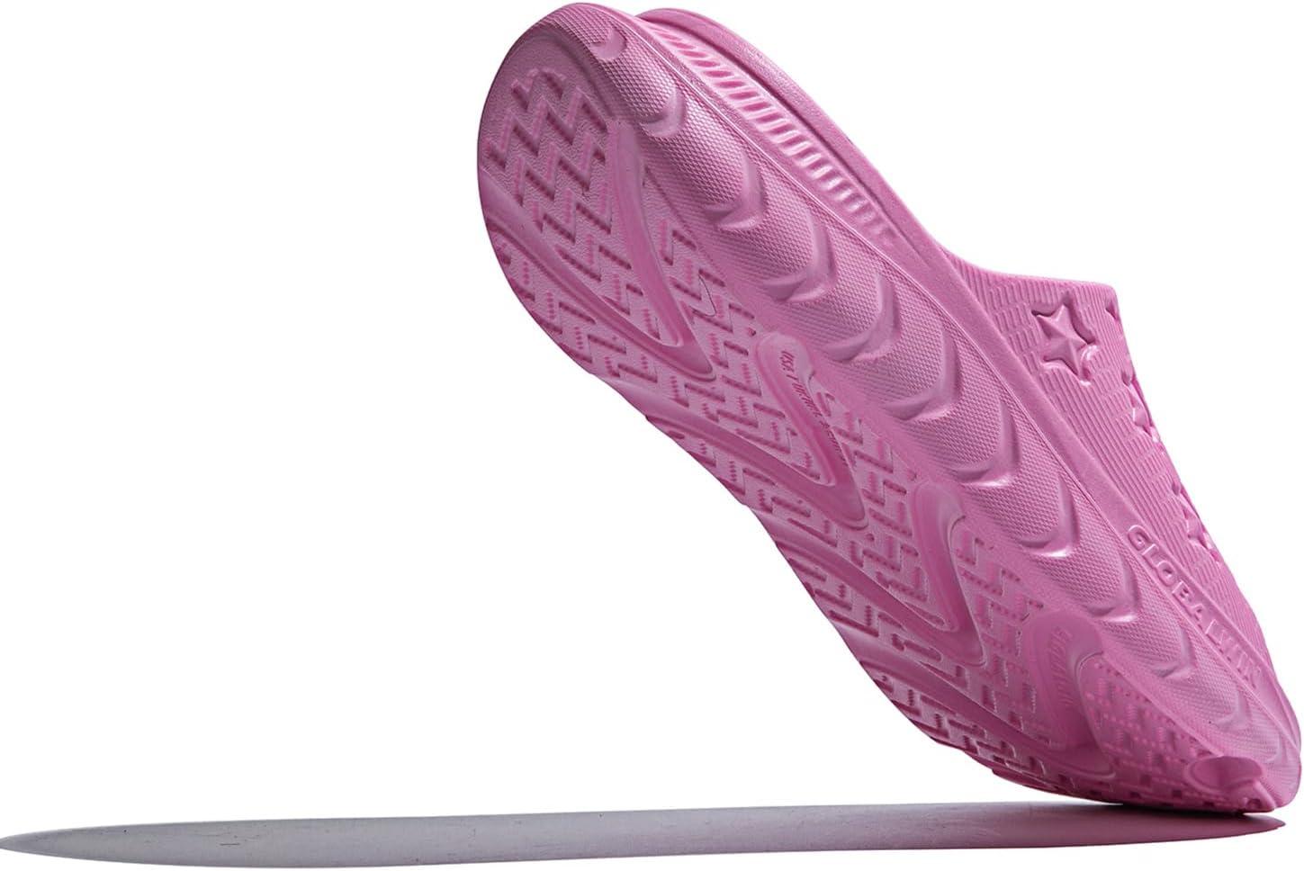 imageGLOBALWIN Sports Recovery Slides for Women Ava Sports Sandals With Comfortable Arch Support Indoor Outdoor Cloud Slippers Reduce Stress on Feet Lightweight Pillow SlidesSs231 Pink