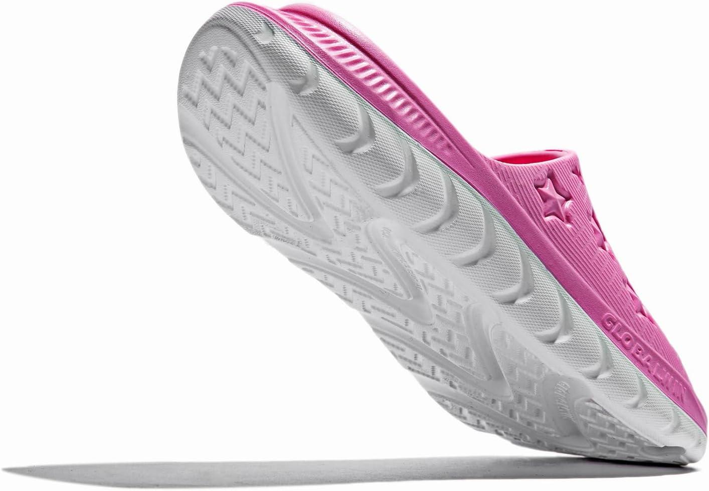 imageGLOBALWIN Sports Recovery Slides for Women Ava Sports Sandals With Comfortable Arch Support Indoor Outdoor Cloud Slippers Reduce Stress on Feet Lightweight Pillow SlidesSs232 Pink White