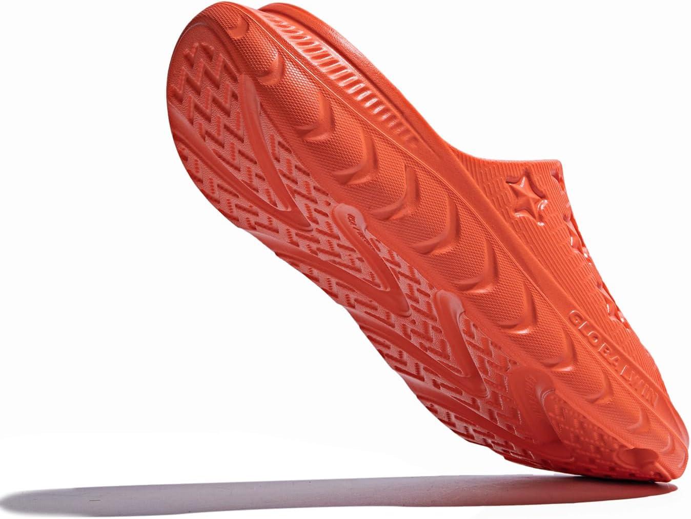 imageGLOBALWIN Sports Recovery Slides for Women Ava Sports Sandals With Comfortable Arch Support Indoor Outdoor Cloud Slippers Reduce Stress on Feet Lightweight Pillow SlidesSs231 Vibrant Orange