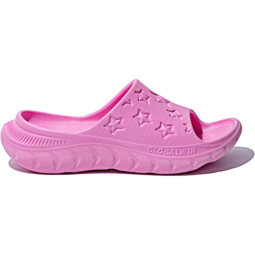 imageGLOBALWIN Sports Recovery Slides for Women Ava Sports Sandals With Comfortable Arch Support Indoor Outdoor Cloud Slippers Reduce Stress on Feet Lightweight Pillow SlidesSs231 Pink