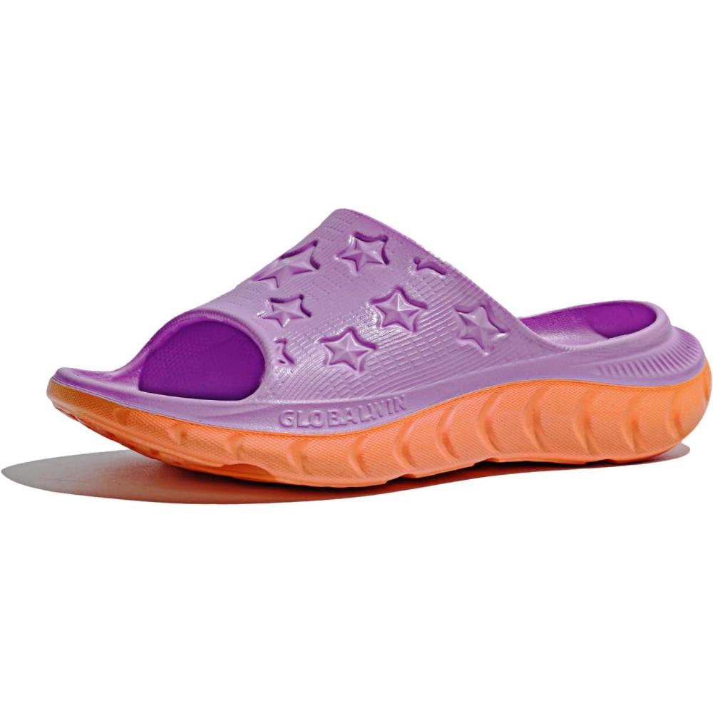 imageGLOBALWIN Sports Recovery Slides for Women Ava Sports Sandals With Comfortable Arch Support Indoor Outdoor Cloud Slippers Reduce Stress on Feet Lightweight Pillow SlidesSs232 Cyclamenmock Orange