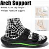 GLOBALWIN Recovery Slides For Women Mia Comfortable Sandals With Arch Support Indoor Outdoor Cloud Slippers Reduce Stress on Feet Lightweight(Ss233 Black)