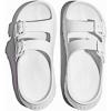GLOBALWIN Recovery Slides For Women Mia Comfortable Sandals With Arch Support Indoor Outdoor Cloud Slippers Reduce Stress on Feet Lightweight(Ss233 White)