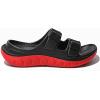 GLOBALWIN Recovery Slides For Women Mia Comfortable Sandals With Arch Support Indoor Outdoor Cloud Slippers Reduce Stress on Feet Lightweight(Ss235 Black Red)
