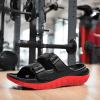 GLOBALWIN Recovery Slides For Women Mia Comfortable Sandals With Arch Support Indoor Outdoor Cloud Slippers Reduce Stress on Feet Lightweight(Ss235 Black Red)