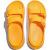 GLOBALWIN Recovery Slides For Women Mia Comfortable Sandals With Arch Support Indoor Outdoor Cloud Slippers Reduce Stress on Feet Lightweight(Ss235 Yellow White)