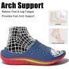 GLOBALWIN Sports Recovery Slides for Women Ava Sports Sandals With Comfortable Arch Support Indoor Outdoor Cloud Slippers Reduce Stress on Feet Lightweight Pillow Slides(Ss232 Blue Red)