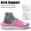 GLOBALWIN Sports Recovery Slides for Women Ava Sports Sandals With Comfortable Arch Support Indoor Outdoor Cloud Slippers Reduce Stress on Feet Lightweight Pillow Slides(Ss232 Pink White)