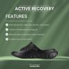GLOBALWIN Sports Recovery Slides for Women Ava Sports Sandals With Comfortable Arch Support Indoor Outdoor Cloud Slippers Reduce Stress on Feet Lightweight Pillow Slides(Ss231 Black)