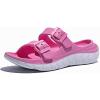 GLOBALWIN Recovery Slides For Women Mia Comfortable Sandals With Arch Support Indoor Outdoor Cloud Slippers Reduce Stress on Feet Lightweight(Ss235 Pink White)