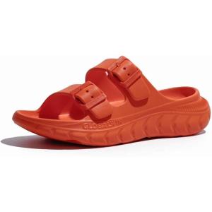 GLOBALWIN Recovery Slides For Women Mia Comfortable Sandals With Arch Support Indoor Outdoor Cloud Slippers Reduce Stress on Feet Lightweight(Ss233 Vibrant Orange)