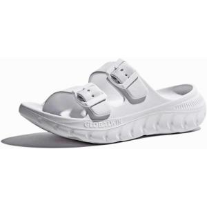 GLOBALWIN Recovery Slides For Women Mia Comfortable Sandals With Arch Support Indoor Outdoor Cloud Slippers Reduce Stress on Feet Lightweight(Ss233 White)