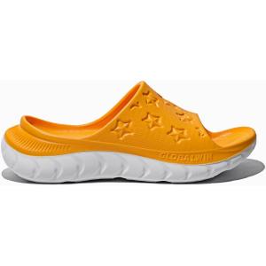 GLOBALWIN Sports Recovery Slides for Women Ava Sports Sandals With Comfortable Arch Support Indoor Outdoor Cloud Slippers Reduce Stress on Feet Lightweight Pillow Slides(Ss232 Yellow White)