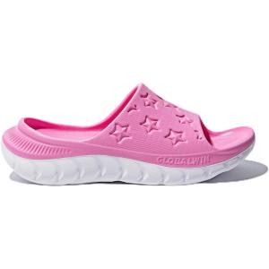 GLOBALWIN Sports Recovery Slides for Women Ava Sports Sandals With Comfortable Arch Support Indoor Outdoor Cloud Slippers Reduce Stress on Feet Lightweight Pillow Slides(Ss232 Pink White)