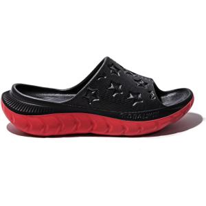 GLOBALWIN Sports Recovery Slides for Women Ava Sports Sandals With Comfortable Arch Support Indoor Outdoor Cloud Slippers Reduce Stress on Feet Lightweight Pillow Slides(Ss232 Black Red)