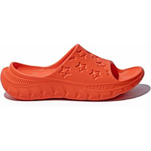 GLOBALWIN Sports Recovery Slides for Women Ava Sports Sandals With Comfortable Arch Support Indoor Outdoor Cloud Slippers Reduce Stress on Feet Lightweight Pillow Slides(Ss231 Vibrant Orange)