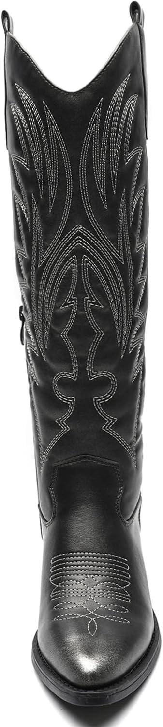 imageGLOBALWIN Womens The Western Cowboy Cowgirl Embroidered Knee High Boots23yy12 Brushed Silver2