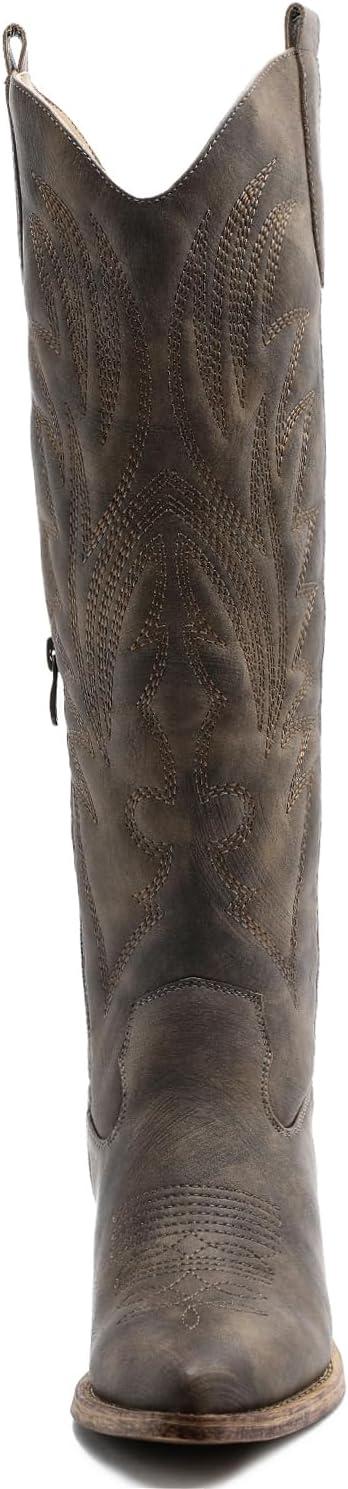 imageGLOBALWIN Womens The Western Cowboy Cowgirl Embroidered Knee High Boots23yy1212 Brown
