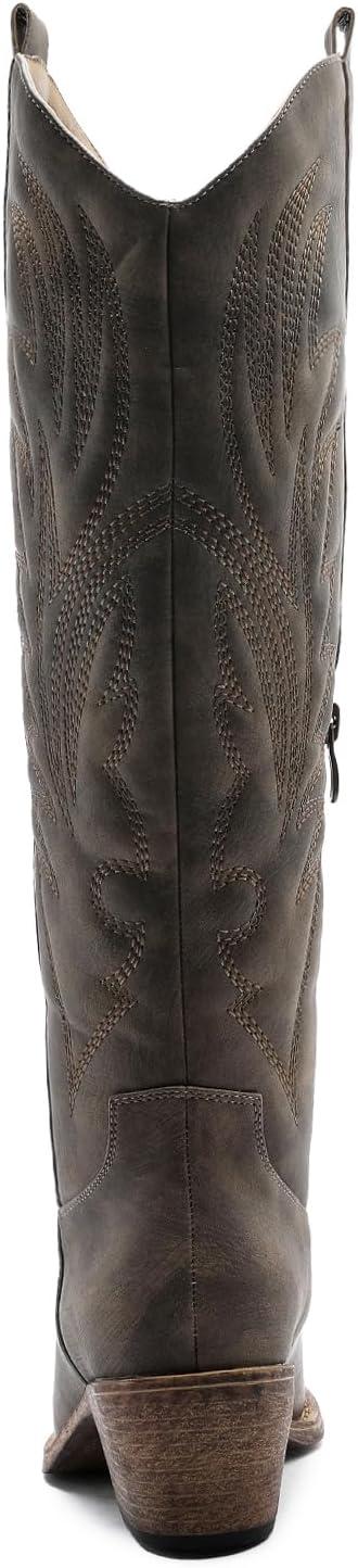 imageGLOBALWIN Womens The Western Cowboy Cowgirl Embroidered Knee High Boots23yy1212 Brown