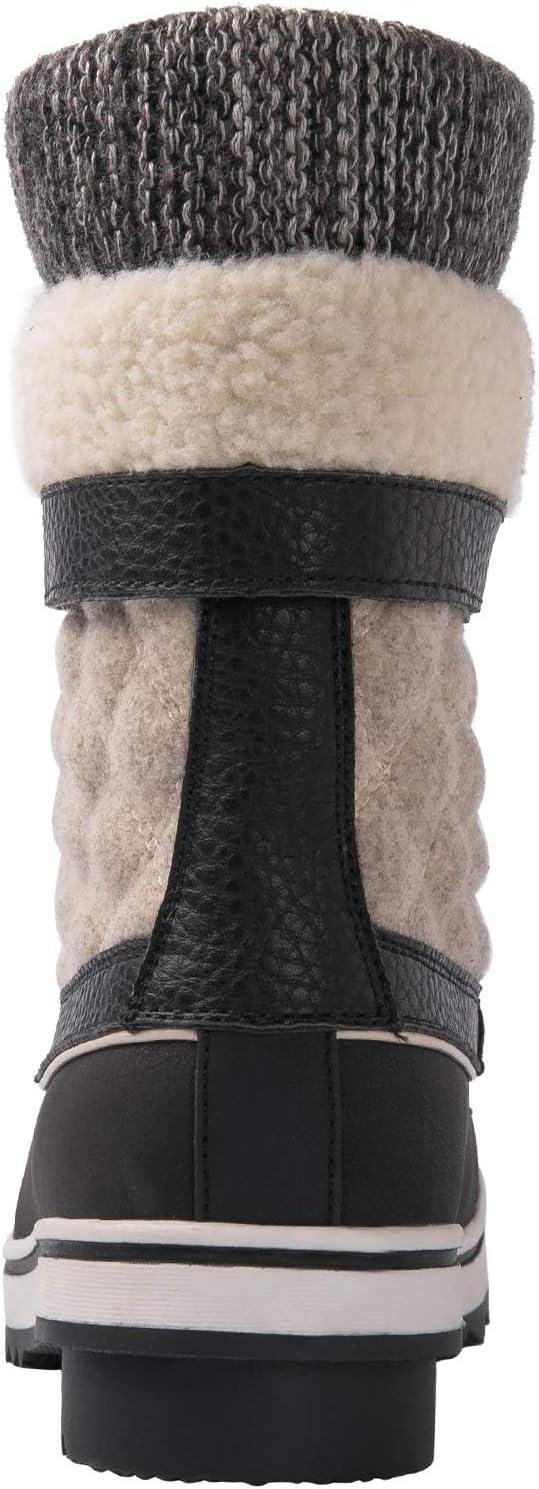 imageGLOBALWIN Womens Waterproof Winter Boots Snow Boots For Women1910 BlackBeige