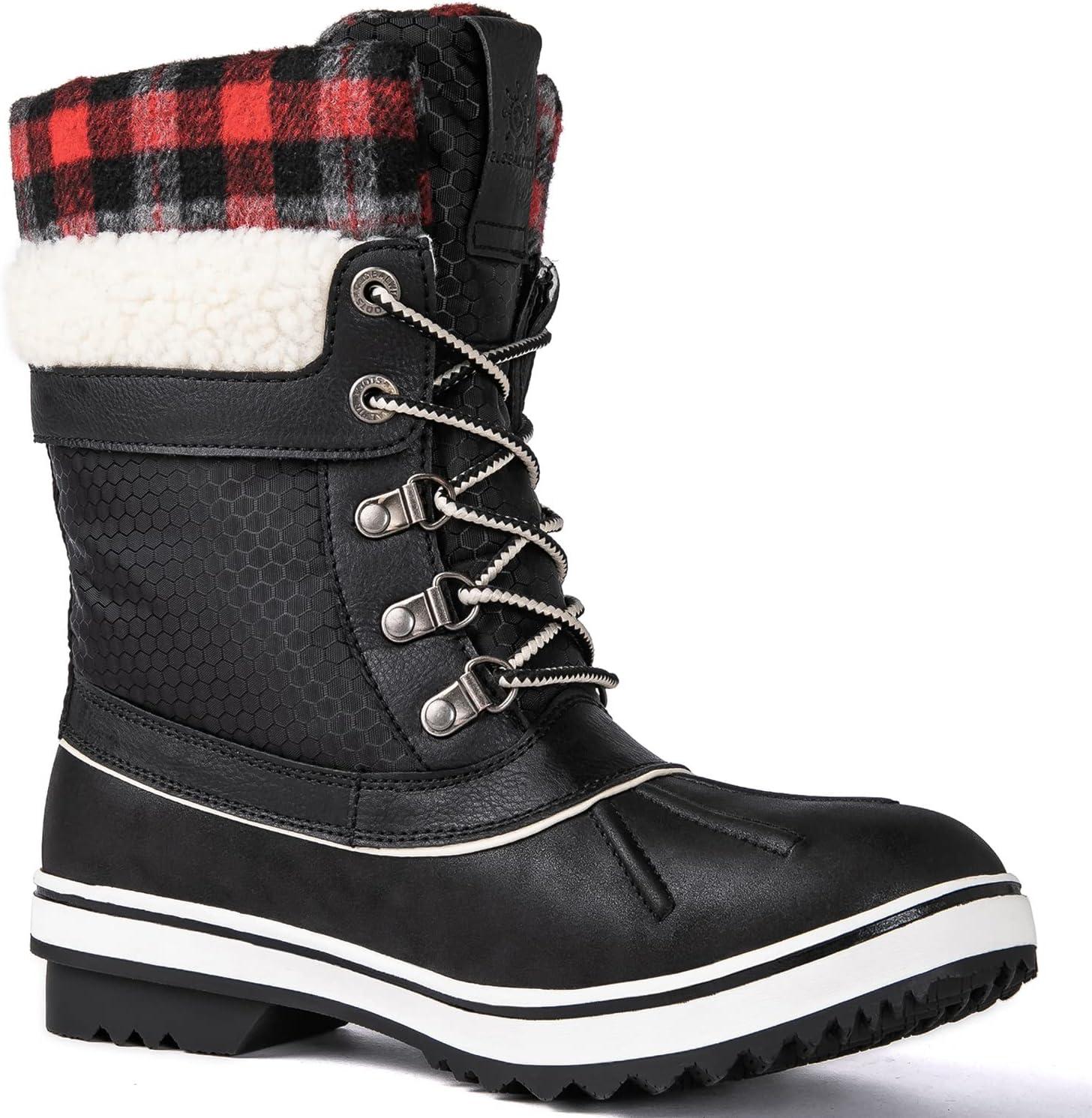 imageGLOBALWIN Womens Waterproof Winter Boots Snow Boots For Women1910 BlackMulti