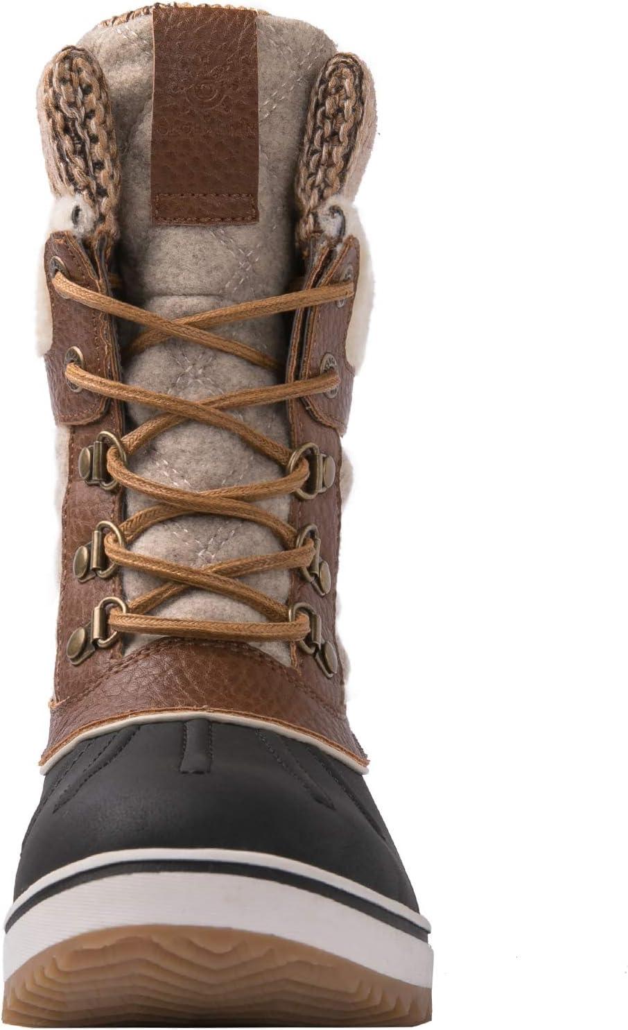 imageGLOBALWIN Womens Waterproof Winter Boots Snow Boots For Women1910 BrownBeige