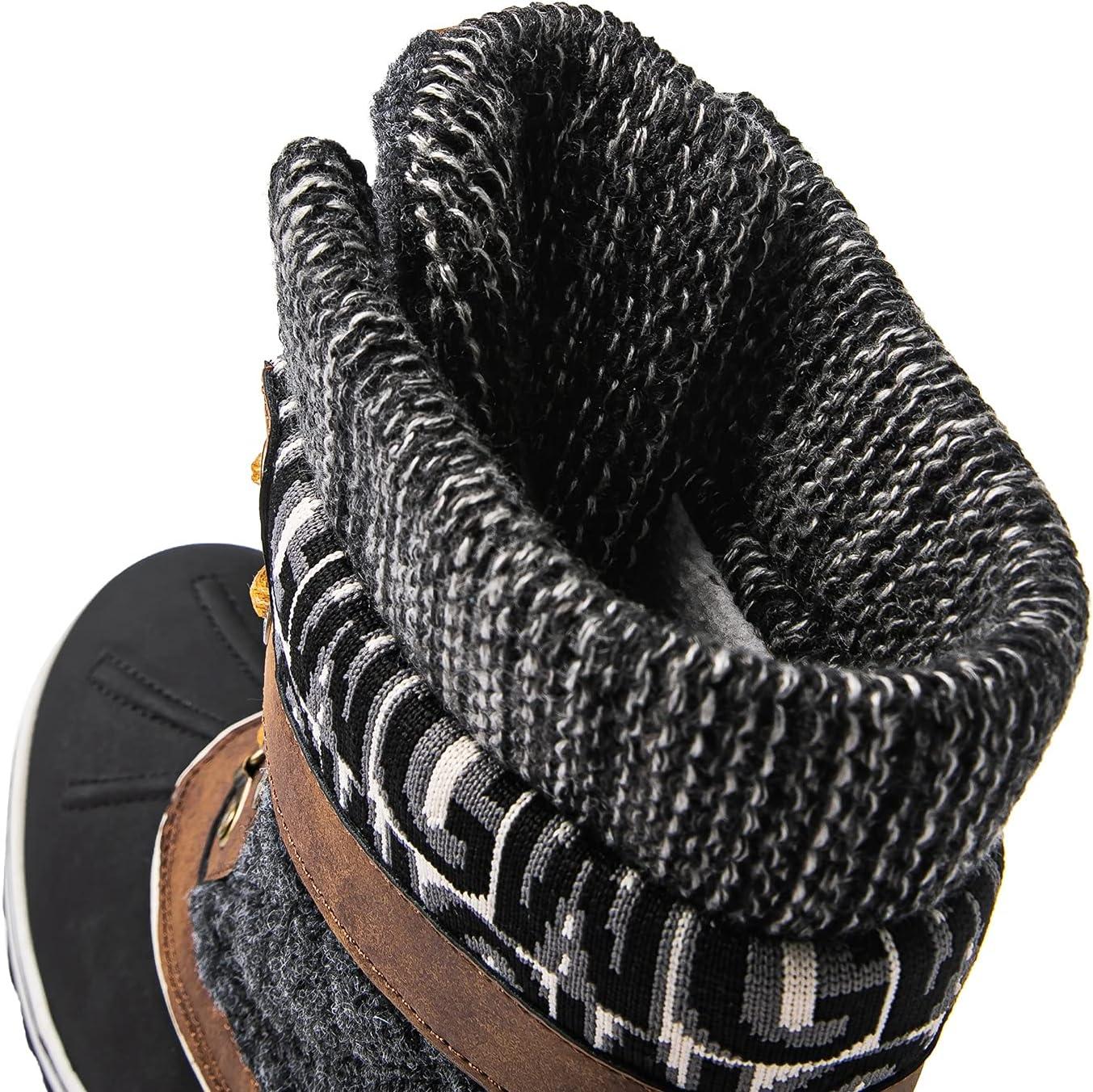 imageGLOBALWIN Womens Waterproof Winter Boots Snow Boots For Women1910 BrownPrints