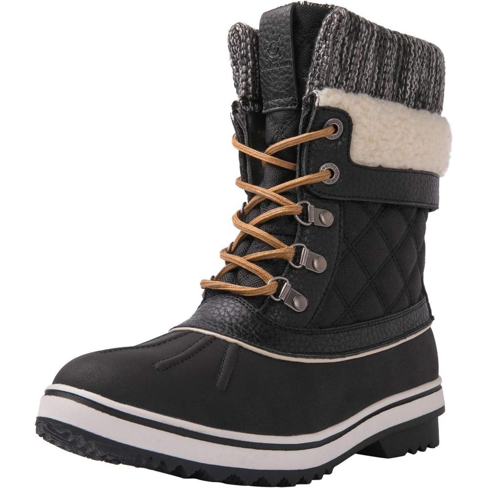 imageGLOBALWIN Womens Waterproof Winter Boots Snow Boots For Women1910 Black