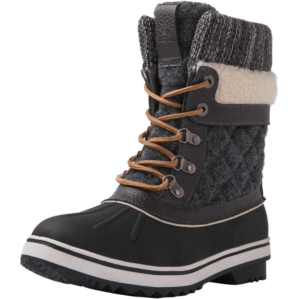 imageGLOBALWIN Womens Waterproof Winter Boots Snow Boots For Women1910 DkgreyGrey