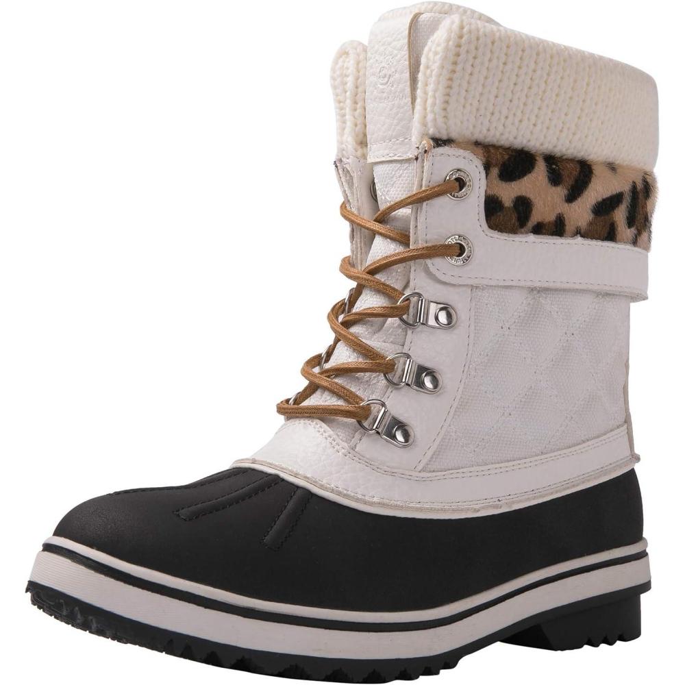 imageGLOBALWIN Womens Waterproof Winter Boots Snow Boots For Women1910 White