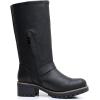 GLOBALWIN Chunky Mid Calf Fashion Dressy Motocycle Biker Military Style Combat Boots for Women Low Heel(23yy11 Black)