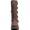 GLOBALWIN Chunky Mid Calf Fashion Dressy Motocycle Biker Military Style Combat Boots for Women Low Heel(23yy11 Brown)