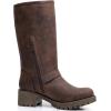 GLOBALWIN Chunky Mid Calf Fashion Dressy Motocycle Biker Military Style Combat Boots for Women Low Heel(23yy11 Brown)